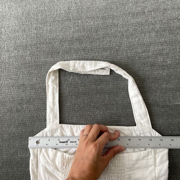 Abercrombie & Fitch Top Women S White Halter Neck Smocked Cropped Minimalist - Picture 2 of 7